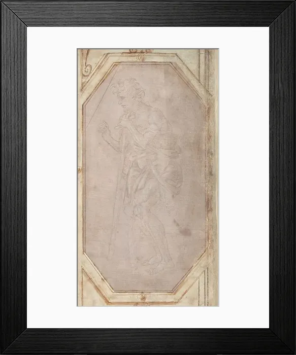 Framed Print : Man with a Stick, c. 1500. Creator: Filippino Lippi Framed Print : Man with a Stick, c. 1500. Creator: Filippino Lippi