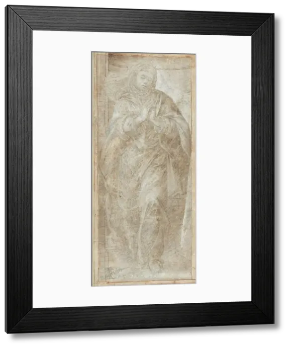 Framed Print : Standing Woman with Her Hands Clasped in Prayer, c. 1488. Creator: Filippino Lippi Framed Print : Standing Woman with Her Hands Clasped in Prayer, c. 1488. Creator: Filippino Lippi