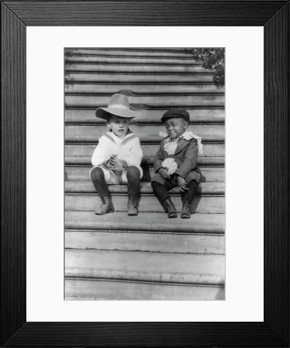 Framed Print : Quentin Roosevelt and Roswell Newcomb Pinckney seated on steps, c1902 June 17. Creator: Frances Benjamin Johnston Framed Print : Quentin Roosevelt and Roswell Newcomb Pinckney seated on steps, c1902 June 17. Creator: Frances Benjamin Johnston