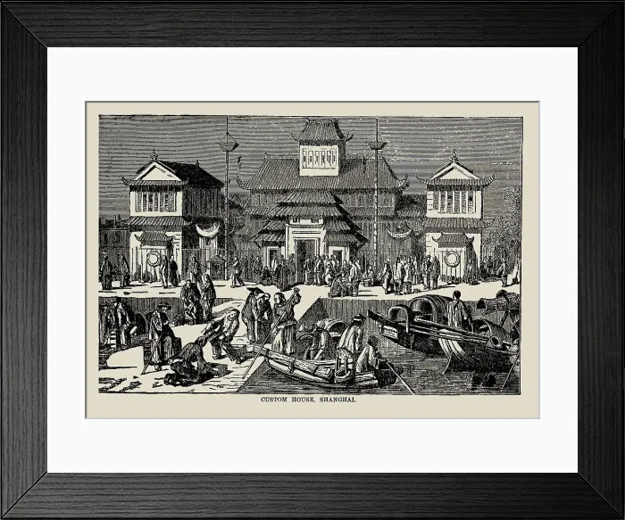 Framed Print : Imperial Maritime Customs House in Shanghai, 1857. Creator: Anonymous Framed Print : Imperial Maritime Customs House in Shanghai, 1857. Creator: Anonymous