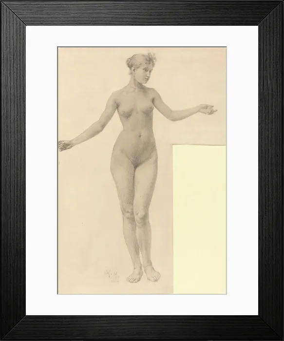 Framed Print : Female Nude with Outstretched Arms, 1896. Creator: Karel Vitezslav Masek Framed Print : Female Nude with Outstretched Arms, 1896. Creator: Karel Vitezslav Masek