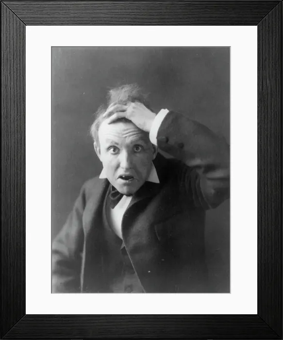 Framed Print : Mills Thompson, head-and-shoulders portrait, facing front, posed as toothless... c1890 to c1910. Creator: Frances Benjamin Johnston Framed Print : Mills Thompson, head-and-shoulders portrait, facing front, posed as toothless... c1890 to c1910. Creator: Frances Benjamin Johnston