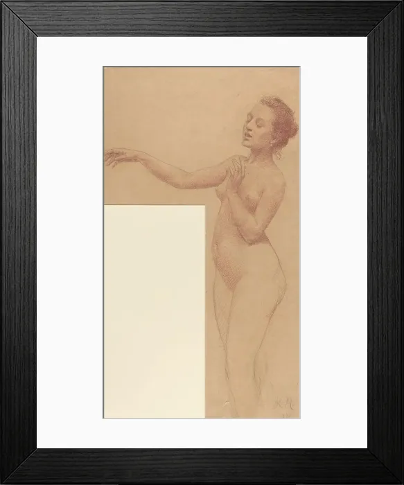 Framed Print : Female Nude with Outstretched Arm, 1898. Creator: Karel Vitezslav Masek Framed Print : Female Nude with Outstretched Arm, 1898. Creator: Karel Vitezslav Masek