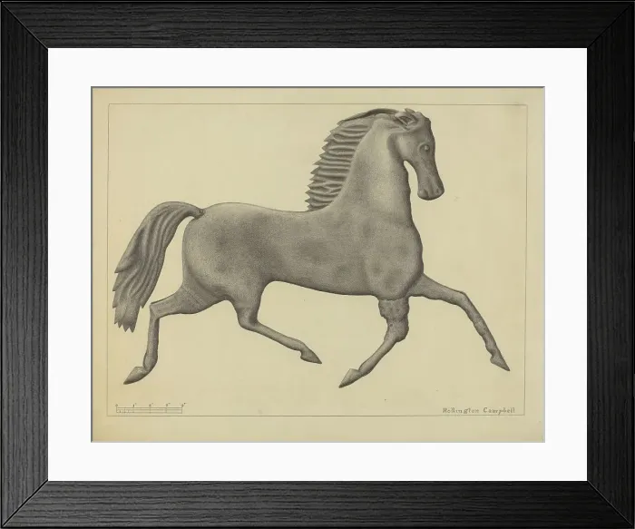 Framed Print : Horse Weather Vane, c. 1936. Creator: Rollington Campbell Framed Print : Horse Weather Vane, c. 1936. Creator: Rollington Campbell