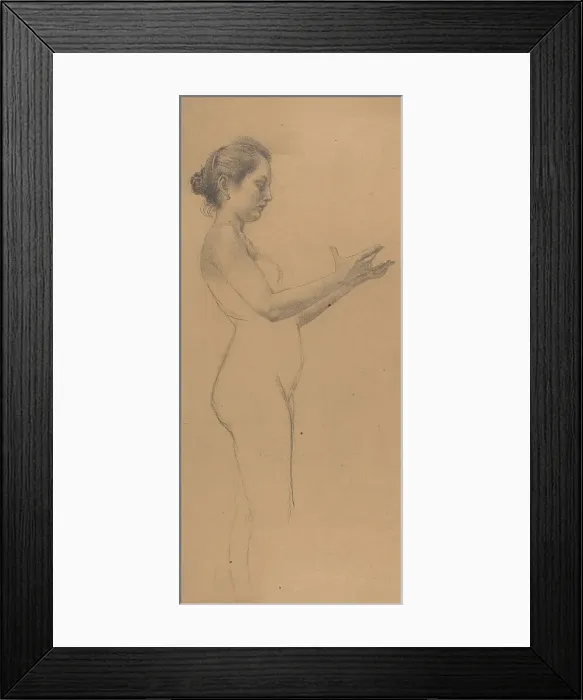 Framed Print : Female Nude with a Platter, 1898. Creator: Karel Vitezslav Masek Framed Print : Female Nude with a Platter, 1898. Creator: Karel Vitezslav Masek