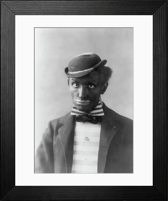 Framed Print : Man in blackface as minstrel, between c1890 and c1910. Creator: Frances Benjamin Johnston Framed Print : Man in blackface as minstrel, between c1890 and c1910. Creator: Frances Benjamin Johnston