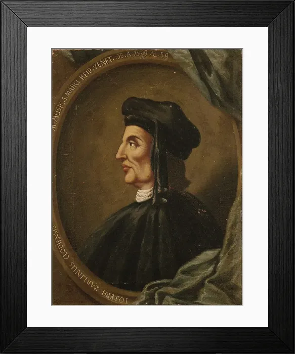 Framed Print : Portrait of Gioseffo Zarlino (1517-1590), 1599. Creator: Anonymous Framed Print : Portrait of Gioseffo Zarlino (1517-1590), 1599. Creator: Anonymous