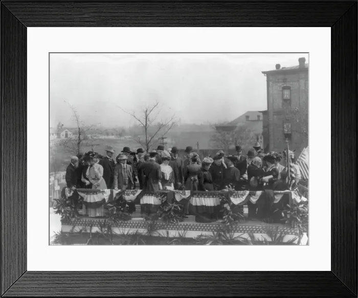 Framed Print : Andrew Carnegie at the 25th anniversary of the Tuskegee Institute, 1906. Creator: Frances Benjamin Johnston Framed Print : Andrew Carnegie at the 25th anniversary of the Tuskegee Institute, 1906. Creator: Frances Benjamin Johnston