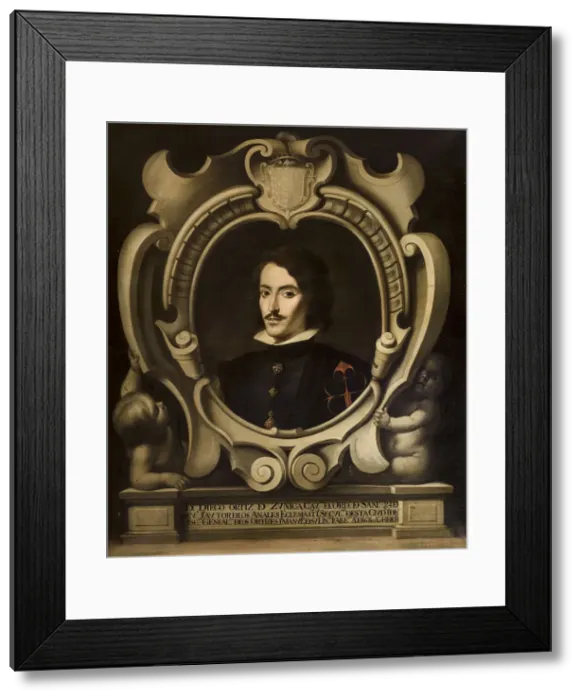 Framed Print : Portrait of the composer Diego Ortiz (1510-1576), 1751. Creator: Martínez, Domingo, (after Bartolomé Esteban Murillo) (1688-1749) Framed Print : Portrait of the composer Diego Ortiz (1510-1576), 1751. Creator: Martínez, Domingo, (after Bartolomé Esteban Murillo) (1688-1749)