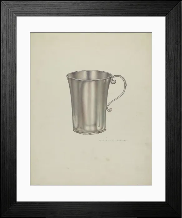 Framed Print : Silver Beaker with Handles, c. 1939. Creator: Rose Campbell-Gerke Framed Print : Silver Beaker with Handles, c. 1939. Creator: Rose Campbell-Gerke