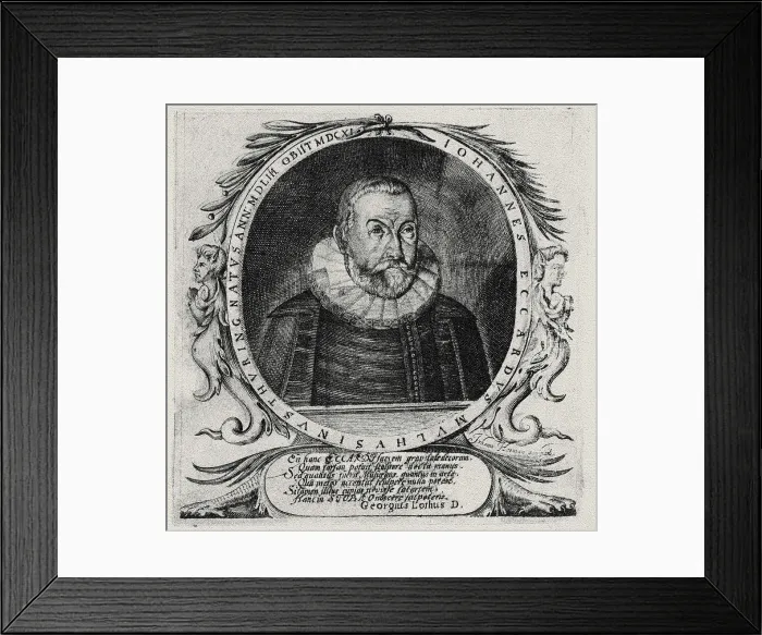Framed Print : Portrait of Johannes Eccard (1553-1611), 1642. Creator: Hermann, Johann (active 1615-1658) Framed Print : Portrait of Johannes Eccard (1553-1611), 1642. Creator: Hermann, Johann (active 1615-1658)
