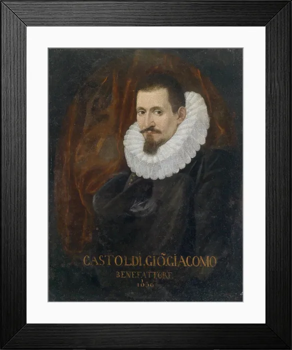 Framed Print : Portrait of the singer and composer Giovanni Giacomo Gastoldi (1553-1609), First Half of 17th cen.. Creator: Anonymous Framed Print : Portrait of the singer and composer Giovanni Giacomo Gastoldi (1553-1609), First Half of 17th cen.. Creator: Anonymous