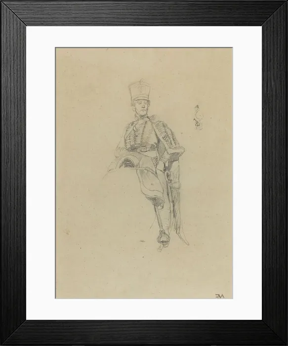 Framed Print : A French Hussar, c. 1865. Creator: Jean Louis Ernest Meissonier Framed Print : A French Hussar, c. 1865. Creator: Jean Louis Ernest Meissonier