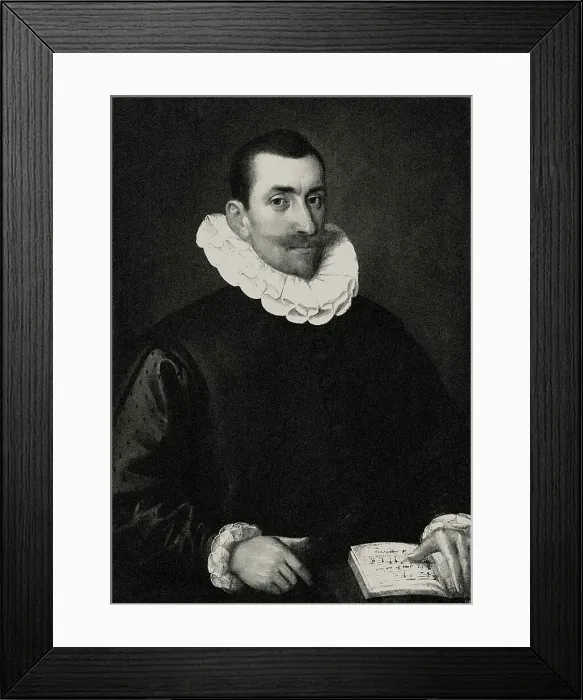 Framed Print : Portrait of composer and organist John Bull (1562 / 63-1628), 17th century. Creator: Anonymous Framed Print : Portrait of composer and organist John Bull (1562 / 63-1628), 17th century. Creator: Anonymous