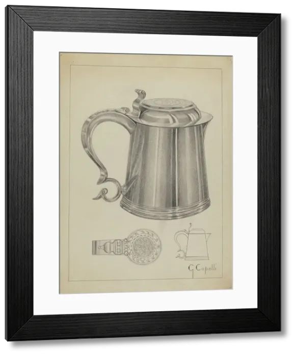 Framed Print : Silver Tankard, c. 1936. Creator: Giacinto Capelli