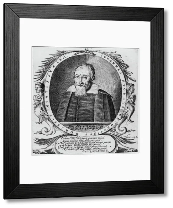 Framed Print : Portrait of composer and lutenist Johann Stobäus (1580-1646), 1642. Creator: Hermann, Johann (active 1615-1658) Framed Print : Portrait of composer and lutenist Johann Stobäus (1580-1646), 1642. Creator: Hermann, Johann (active 1615-1658)