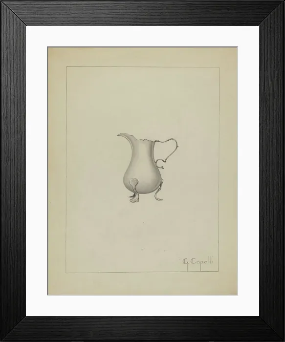 Framed Print : Silver Creamer, 1935 / 1942. Creator: Giacinto Capelli Framed Print : Silver Creamer, 1935 / 1942. Creator: Giacinto Capelli