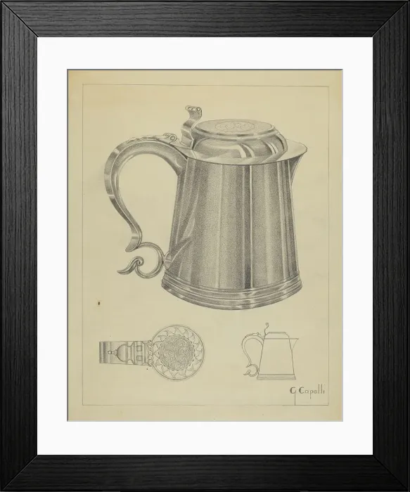 Framed Print : Silver Tankard, c. 1936. Creator: Giacinto Capelli Framed Print : Silver Tankard, c. 1936. Creator: Giacinto Capelli