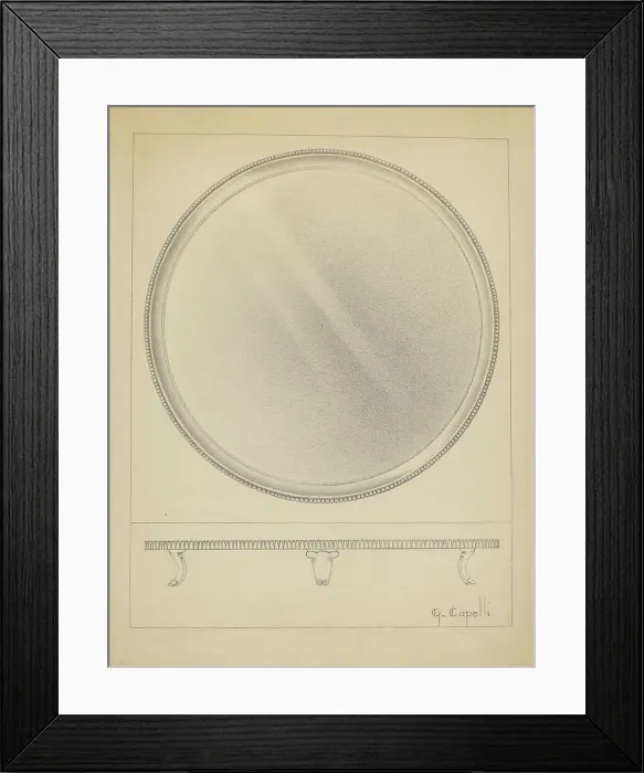Framed Print : Silver Tray, c. 1936. Creator: Giacinto Capelli Framed Print : Silver Tray, c. 1936. Creator: Giacinto Capelli