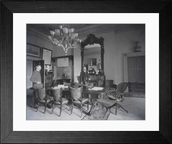 Framed Print : Cabinet room, figures, 1889. Creator: Frances Benjamin Johnston Framed Print : Cabinet room, figures, 1889. Creator: Frances Benjamin Johnston