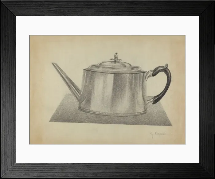 Framed Print : Silver Teapot, c. 1936. Creator: Giacinto Capelli Framed Print : Silver Teapot, c. 1936. Creator: Giacinto Capelli