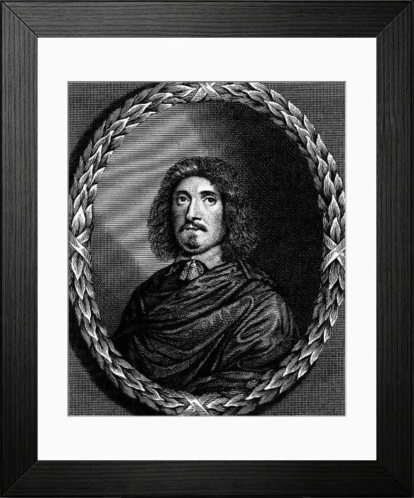 Framed Print : Portrait of the composer Henry Lawes (1595-1662). Creator: Faithorne, William, the Elder (1616-1691)