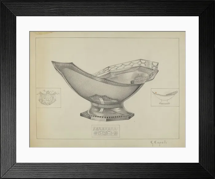Framed Print : Silver Cake Basket, c. 1936. Creator: Giacinto Capelli Framed Print : Silver Cake Basket, c. 1936. Creator: Giacinto Capelli