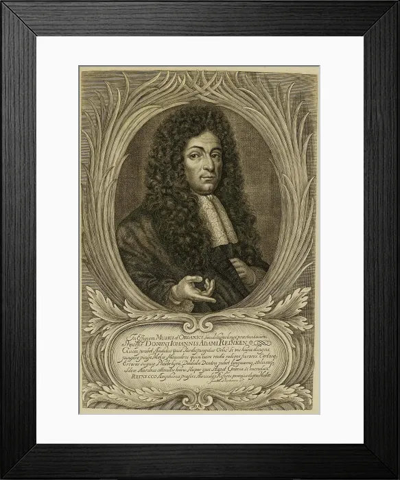 Framed Print : Portrait of the organist and composer Johann Adam Reincken (1643-1722), um 1700. Creator: Anonymous Framed Print : Portrait of the organist and composer Johann Adam Reincken (1643-1722), um 1700. Creator: Anonymous