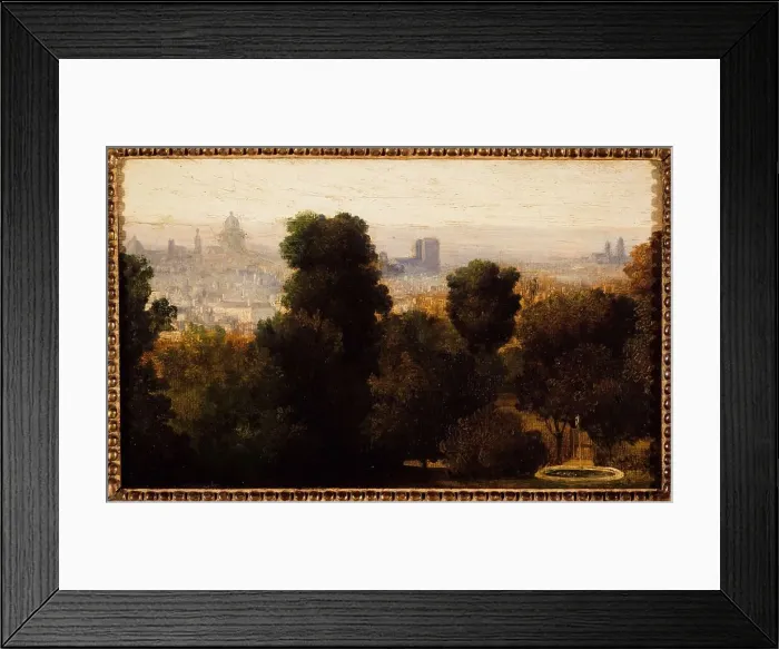 Framed Print : Paris seen from the heights of Belleville, around 1840, current 19th arrondissement. Creator: Unknown Framed Print : Paris seen from the heights of Belleville, around 1840, current 19th arrondissement. Creator: Unknown