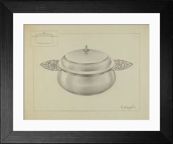 Framed Print : Silver Porringer, c. 1936. Creator: Giacinto Capelli Framed Print : Silver Porringer, c. 1936. Creator: Giacinto Capelli