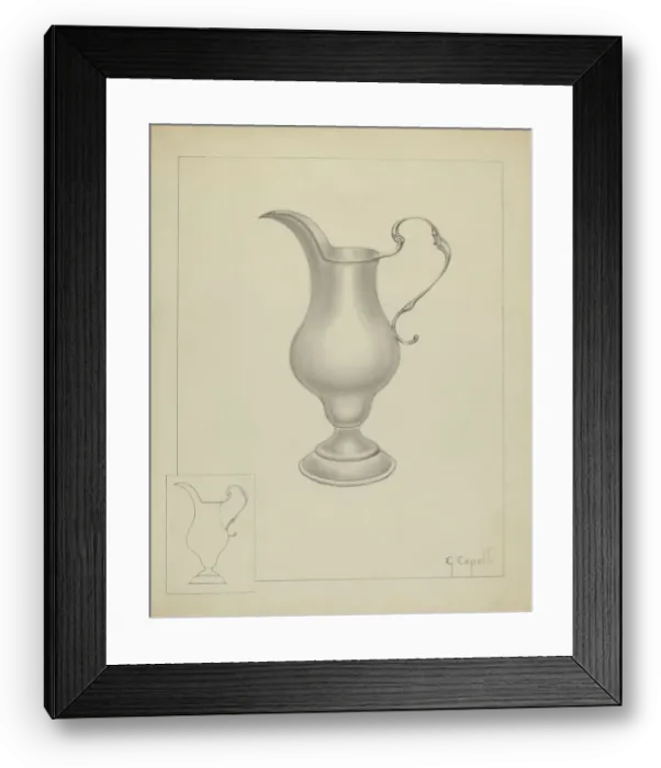 Framed Print : Silver Creamer, c. 1936. Creator: Giacinto Capelli