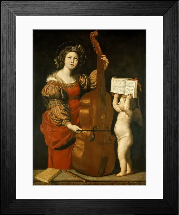Framed Print : Saint Cecilia Playing the Viol, c. 1616-1617. Creator: Domenichino (1581-1641) Framed Print : Saint Cecilia Playing the Viol, c. 1616-1617. Creator: Domenichino (1581-1641)