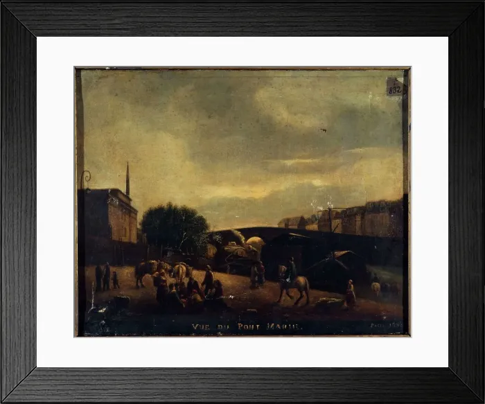 Framed Print : Pont Marie, in 1830, current 1st arrondissement, 1830. Creator: Unknown Framed Print : Pont Marie, in 1830, current 1st arrondissement, 1830. Creator: Unknown