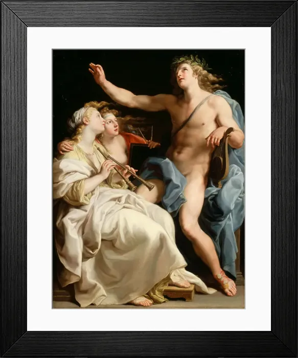 Framed Print : Apollon, la Musique et la Métrique (Apollon, Euterpe and Urania), ca 1741. Creator: Batoni, Pompeo Girolamo (1708-1787) Framed Print : Apollon, la Musique et la Métrique (Apollon, Euterpe and Urania), ca 1741. Creator: Batoni, Pompeo Girolamo (1708-1787)