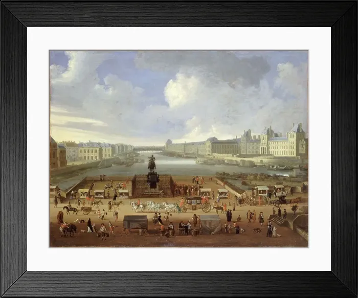 Framed Print : Pont-Neuf, seen from entrance to Place Dauphine, Malaquais quay with College des... c1666 and 1669. Creator: Unknown Framed Print : Pont-Neuf, seen from entrance to Place Dauphine, Malaquais quay with College des... c1666 and 1669. Creator: Unknown