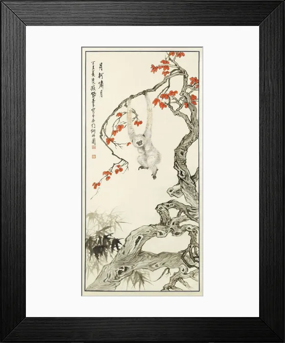 Framed Print : White monkey, 1937. Creator: Zhang Shanzi Framed Print : White monkey, 1937. Creator: Zhang Shanzi