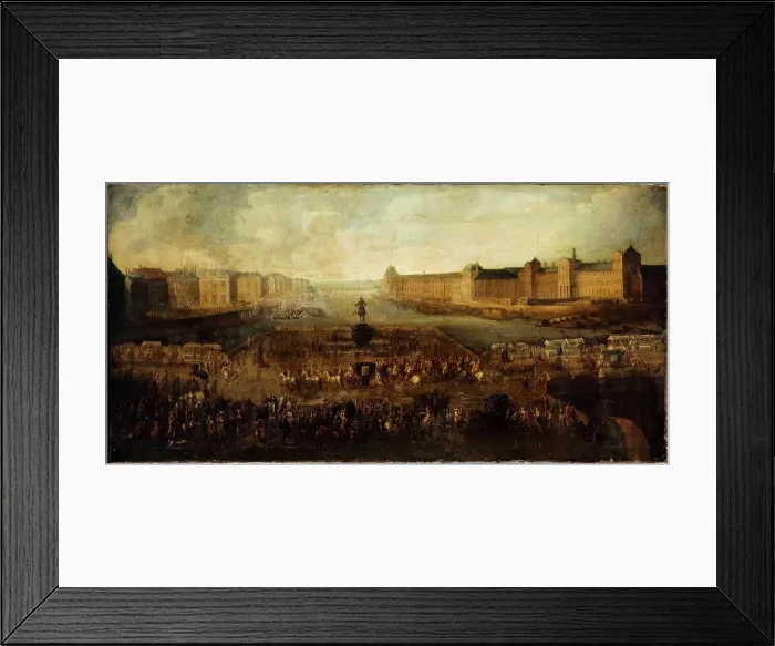 Framed Print : Pont-Neuf, seen from entrance to Place Dauphine, the Malaquais quay with... between 1660 and 1670. Creator: Unknown Framed Print : Pont-Neuf, seen from entrance to Place Dauphine, the Malaquais quay with... between 1660 and 1670. Creator: Unknown