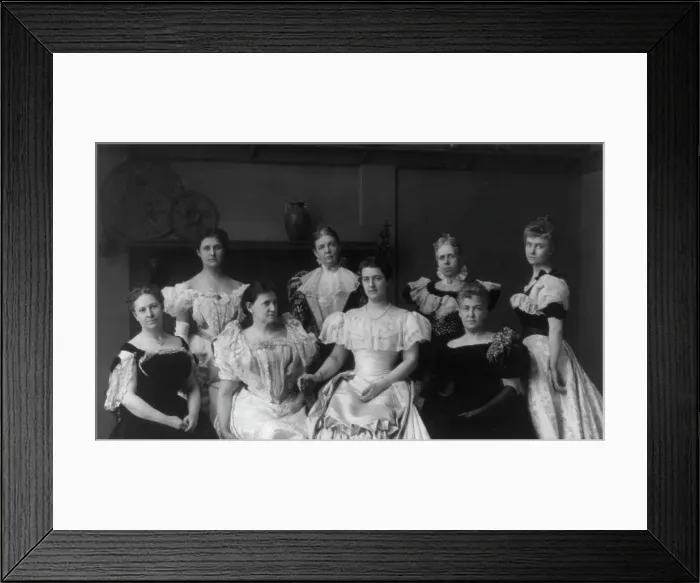 Framed Print : Mrs. Frances F. Cleveland and wives of...in Frances B. Johnston's studio...Washington DC, c1897. Creator: Frances Benjamin Johnston Framed Print : Mrs. Frances F. Cleveland and wives of...in Frances B. Johnston's studio...Washington DC, c1897. Creator: Frances Benjamin Johnston