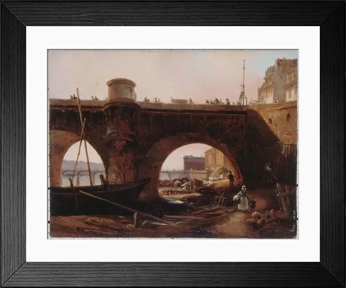 Framed Print : Pont-Neuf, seen from the right bank, around 1830. Creator: Unknown Framed Print : Pont-Neuf, seen from the right bank, around 1830. Creator: Unknown