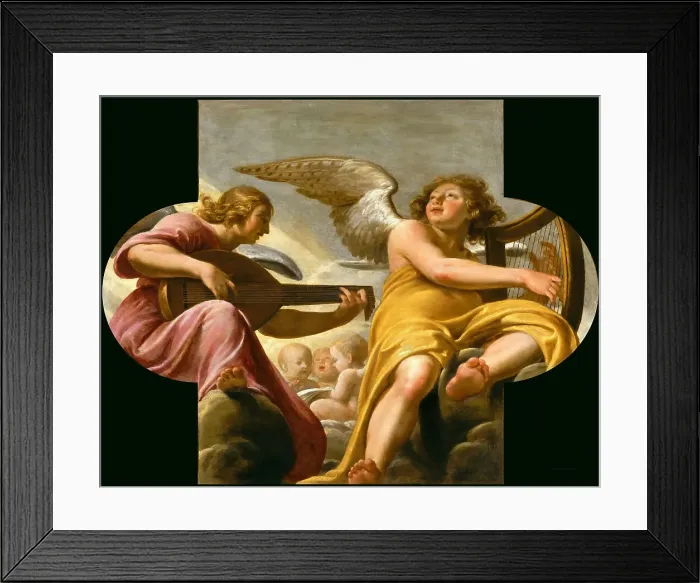 Framed Print : Two Angels Making Music, 1648. Creator: Champaigne, Philippe, de (1602-1674) Framed Print : Two Angels Making Music, 1648. Creator: Champaigne, Philippe, de (1602-1674)