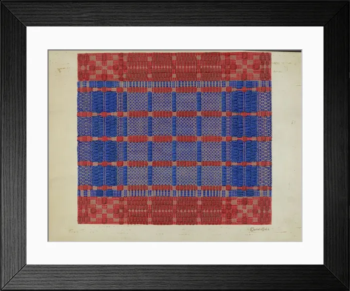 Framed Print : Coverlet (Section), c. 1937. Creator: Cornelius Christoffels Framed Print : Coverlet (Section), c. 1937. Creator: Cornelius Christoffels