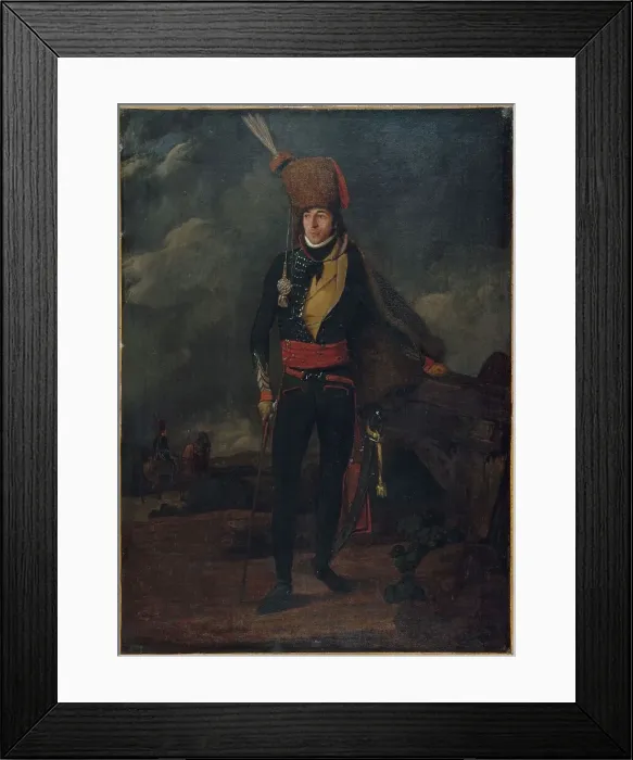 Framed Print : Portrait of a lieutenant of the 8th hussars, between 1793 and 1795. Creator: Unknown Framed Print : Portrait of a lieutenant of the 8th hussars, between 1793 and 1795. Creator: Unknown