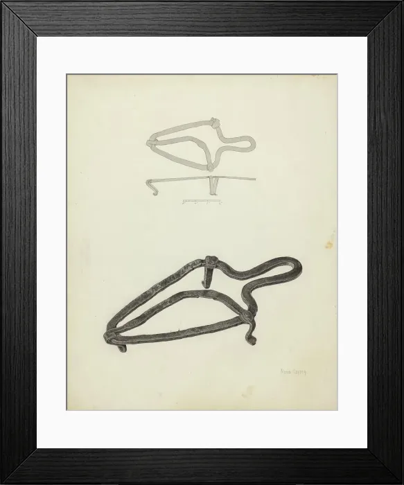 Framed Print : Flat Iron Holder, c. 1940. Creator: Neva Coffey Framed Print : Flat Iron Holder, c. 1940. Creator: Neva Coffey