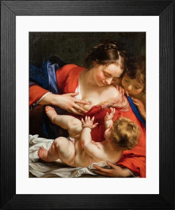 Framed Print : Madonna und Kind mit dem Johannesknaben. Creator: Oost, Jacob van, the Younger (1637-1713) Framed Print : Madonna und Kind mit dem Johannesknaben. Creator: Oost, Jacob van, the Younger (1637-1713)