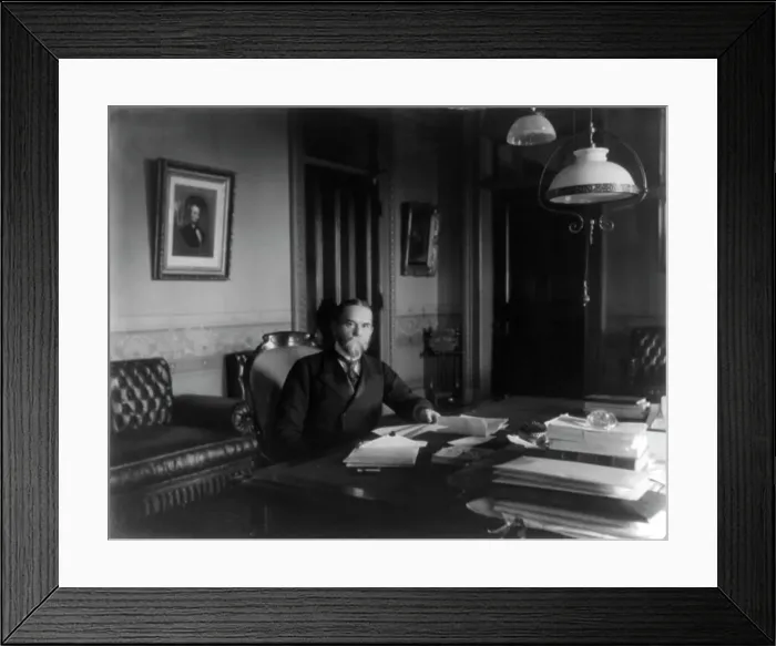 Framed Print : John Hay, 1838-1905, between 1890 and 1905. Creator: Frances Benjamin Johnston Framed Print : John Hay, 1838-1905, between 1890 and 1905. Creator: Frances Benjamin Johnston
