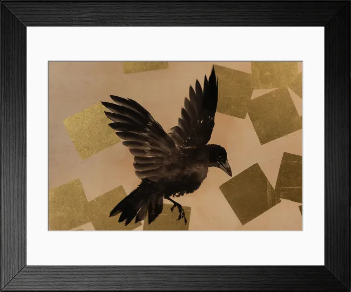 Framed Print : Flight of crows in a snow storm. Creator: Mochizuki Gyokusen Framed Print : Flight of crows in a snow storm. Creator: Mochizuki Gyokusen