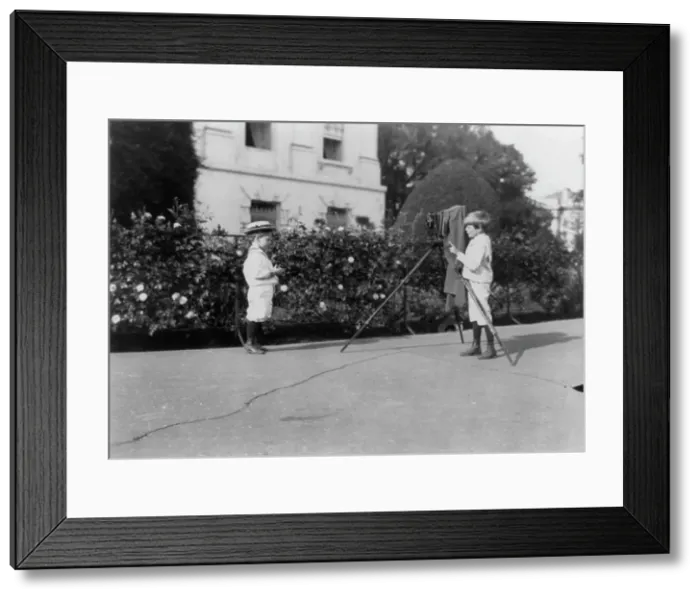 Framed Print : Roosevelt children - Archie photographing Quentin, 1902. Creator: Frances Benjamin Johnston Framed Print : Roosevelt children - Archie photographing Quentin, 1902. Creator: Frances Benjamin Johnston