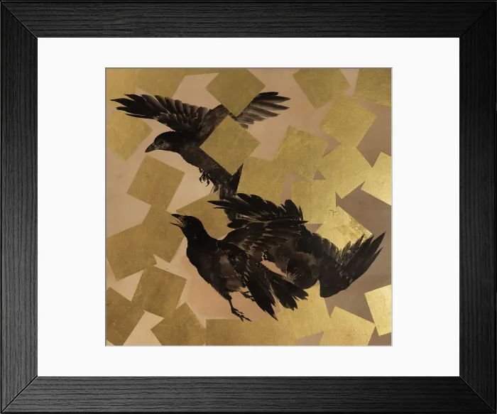 Framed Print : Flight of crows in a snow storm, 19th-20th century. Creator: Mochizuki Gyokusen Framed Print : Flight of crows in a snow storm, 19th-20th century. Creator: Mochizuki Gyokusen