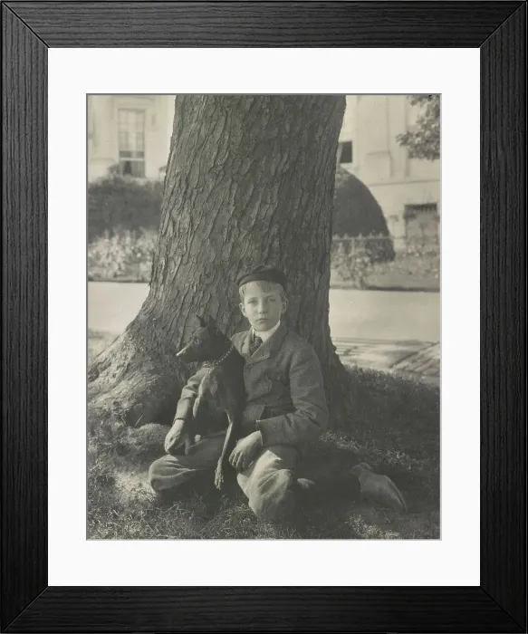 Framed Print : Kermit Roosevelt and his dog Jack, 1902. Creator: Frances Benjamin Johnston Framed Print : Kermit Roosevelt and his dog Jack, 1902. Creator: Frances Benjamin Johnston