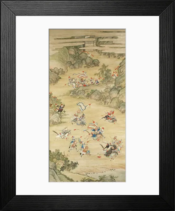 Framed Print : Fight scene from the Three Kingdoms novel. Creator: Unknown Framed Print : Fight scene from the Three Kingdoms novel. Creator: Unknown